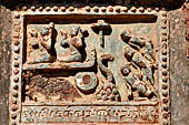 Old Bagan Myanmar. The Mingala Zedi. Well-preserved glazed Jataka plaques. 